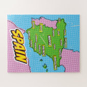 Pop Art Illustrated Spanje kaart Legpuzzel (Horizontaal)