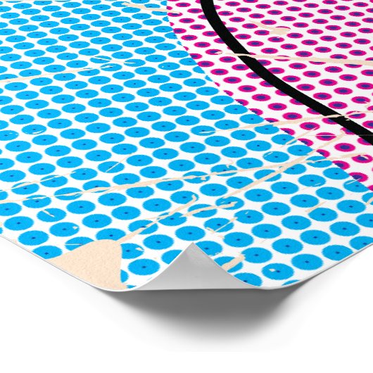 Pop Art Illustrated Spanje kaart Poster (Hoek)