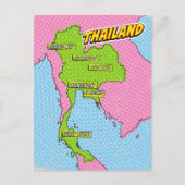 Pop Art Illustrated Thailand kaart (Voorkant)