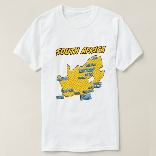 Pop Art Illustrated Zuid-Afrika T-shirt (Design voorkant)