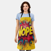 Pop Art-illustratie met felgeel 'NEE' Schort (Gedragen)