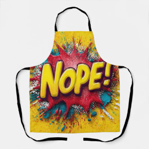 Pop Art-illustratie met felgeel 'NEE' Schort