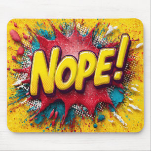 Pop Art Illustratie met Krachtig Geel 'NEE Muismat