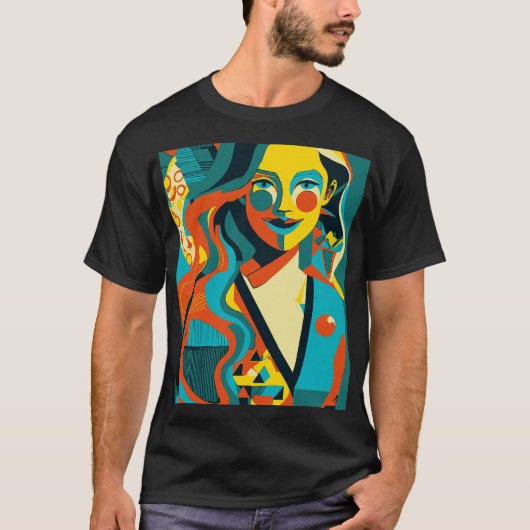 Pop art illustratie t-shirt (Voorkant)