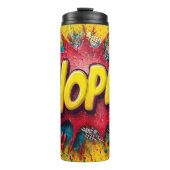 Pop Art Illustration with Bold Yellow 'NOPE Thermosbeker (Voorkant)