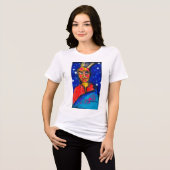 Pop Art Indiaan #1 Tri-Blend Shirt (Voorkant volledig)
