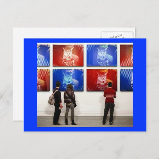 Pop Art Indigo Briefkaart (Voorkant / Achterkant)