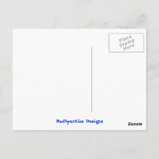 Pop Art Indigo Briefkaart (Achterkant)