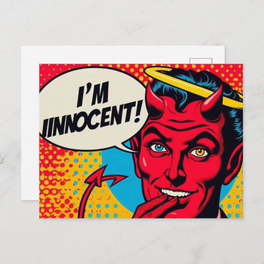 Pop Art Innocent Devil Briefkaart (Voorkant / Achterkant)