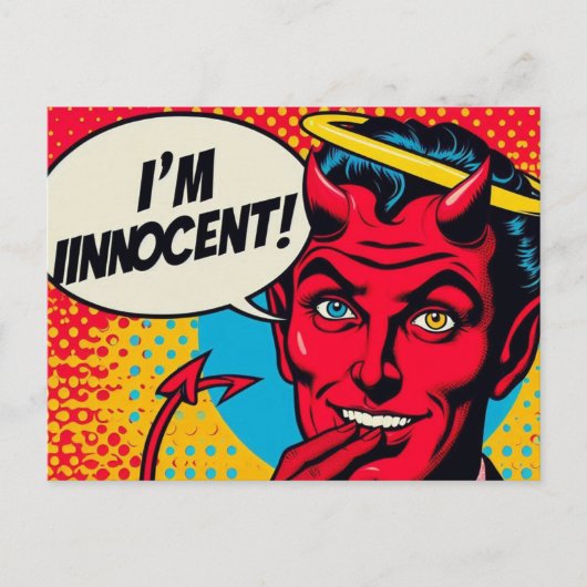 Pop Art Innocent Devil Briefkaart (Voorkant)