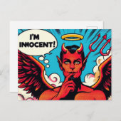 Pop Art Innocent Devil Briefkaart (Voorkant / Achterkant)