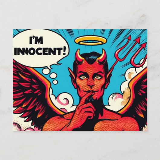 Pop Art Innocent Devil Briefkaart (Voorkant)