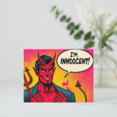 Pop Art Innoocent Devil Comic Briefkaart (Staand voorkant)