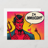 Pop Art Innoocent Devil Comic Briefkaart (Voorkant / Achterkant)