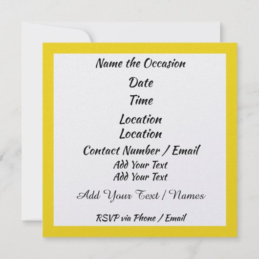 Pop Art Invitation Kaart (Achterkant)