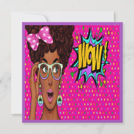 Pop Art Invitation Kaart (Voorkant)