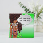 Pop Art Invitation Kaart (Staand voorkant)