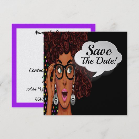 Pop Art Invitation Save The Date (Voorkant / Achterkant)