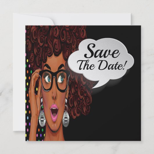 Pop Art Invitation Save The Date (Voorkant)