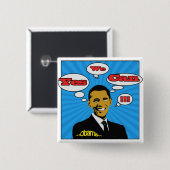 Pop Art Ja We kunnen Obama Button (Voorkant /achterkant)