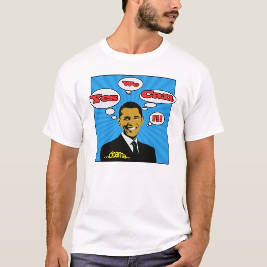 Pop Art Ja We kunnen Obama T-Shirt (Voorkant)