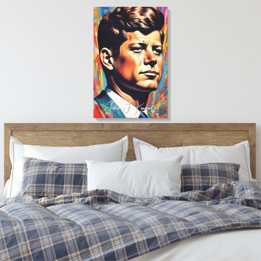 Pop Art Jack JFK John F. Kennedy Canvas Afdruk (Insitu (Slaapkamer))
