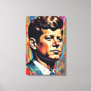 Pop Art Jack JFK John F. Kennedy Canvas Afdruk