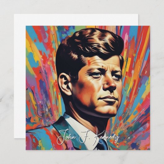Pop Art Jack JFK John F. Kennedy Feestdagenkaart (Voorkant / Achterkant)