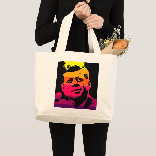 Pop Art Jack JFK John F. Kennedy Grote Tote Bag (Voorkant (product))