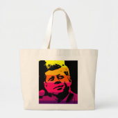 Pop Art Jack JFK John F. Kennedy Grote Tote Bag (Voorkant)