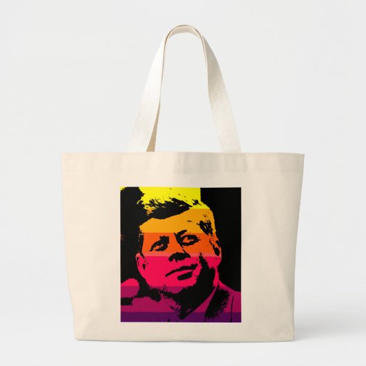 Pop Art Jack JFK John F. Kennedy Grote Tote Bag (Voorkant)