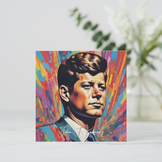 Pop Art Jack JFK John F. Kennedy Kaart (Staand voorkant)