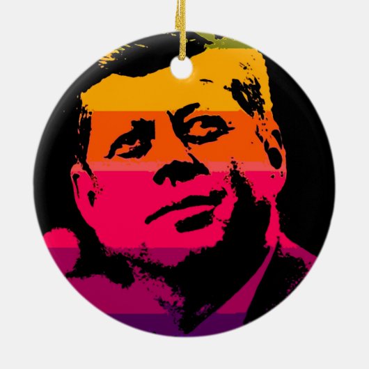 Pop Art Jack JFK John F. Kennedy Keramisch Ornament (Achterkant)