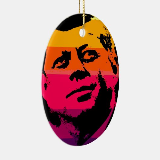 Pop Art Jack JFK John F. Kennedy Keramisch Ornament (Rechts)