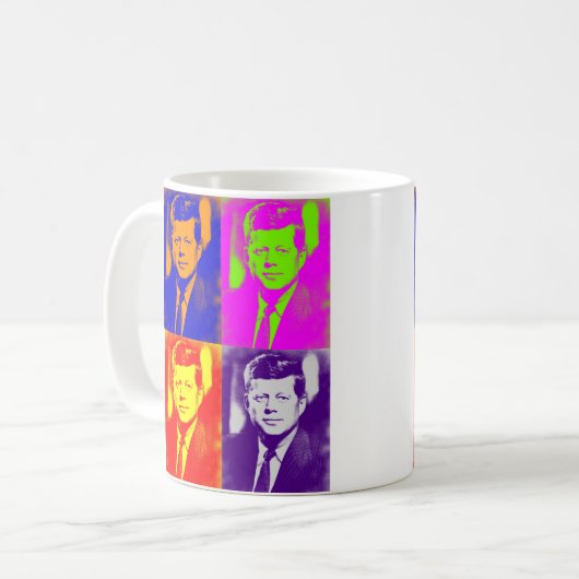 Pop Art Jack JFK John F. Kennedy Koffiemok (Voorkant links)