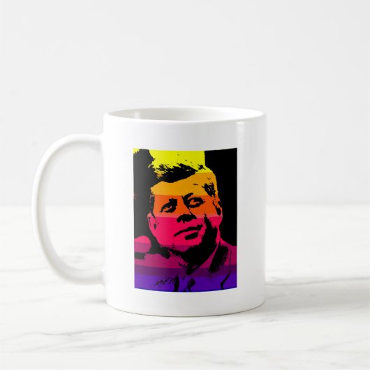 Pop Art Jack JFK John F. Kennedy Koffiemok (Links)