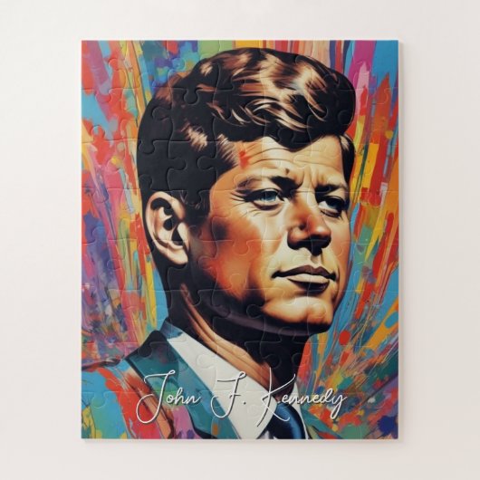 Pop Art Jack JFK John F. Kennedy Legpuzzel (Verticaal)