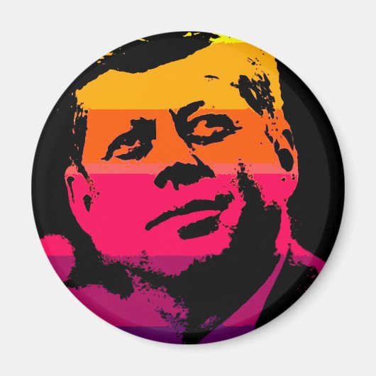 Pop Art Jack JFK John F. Kennedy Magneet (Voorkant)