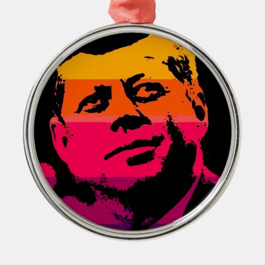 Pop Art Jack JFK John F. Kennedy Metalen Ornament (Voorkant)