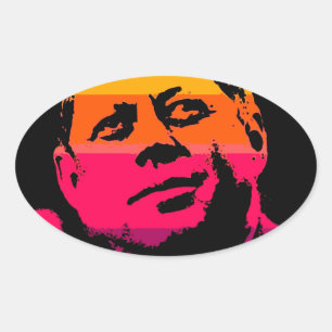 Pop Art Jack JFK John F. Kennedy Ovale Sticker