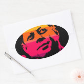 Pop Art Jack JFK John F. Kennedy Ovale Sticker (Envelop)