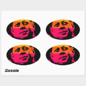 Pop Art Jack JFK John F. Kennedy Ovale Sticker (Vel)