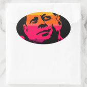 Pop Art Jack JFK John F. Kennedy Ovale Sticker (Tas)