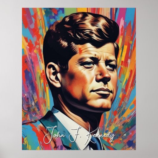Pop Art Jack JFK John F. Kennedy Poster (Voorkant)