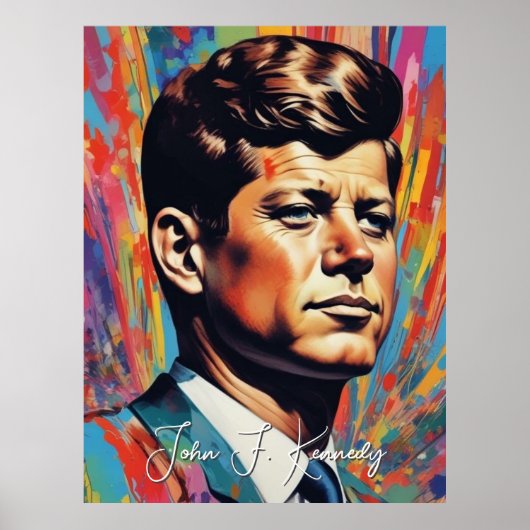 Pop Art Jack JFK John F. Kennedy Poster (Voorkant)