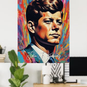 Pop Art Jack JFK John F. Kennedy Poster (Thuiskantoor)