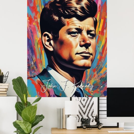 Pop Art Jack JFK John F. Kennedy Poster (Thuiskantoor)