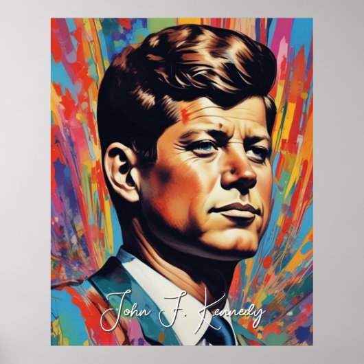 Pop Art Jack JFK John F. Kennedy Poster (Voorkant)