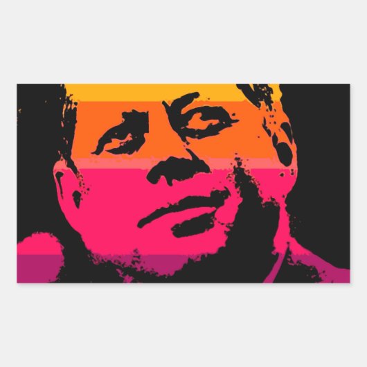 Pop Art Jack JFK John F. Kennedy Rechthoekige Sticker (Voorkant)