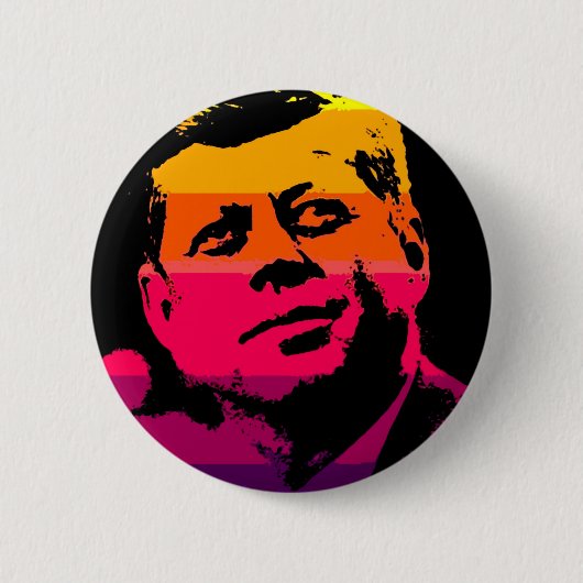 Pop Art Jack JFK John F. Kennedy Ronde Button 5,7 Cm (Voorkant)